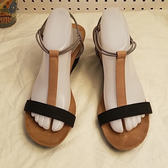 Style & Co. Shoes Styleco Black And Tan Sandals Poshmark
